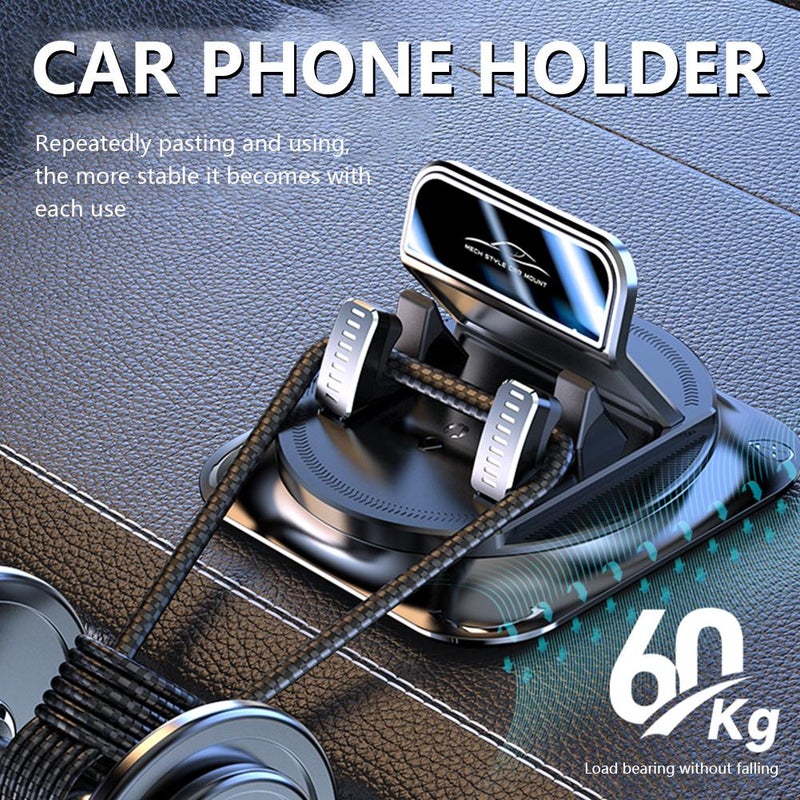 Car Phone Holder Mount, 360 Degree Rotating Automobile Bracket, Anti-slip Dashboard Cell Phone Holder for Road Trips Direction Music Control Video Streaming Daily Commuting - Image 5